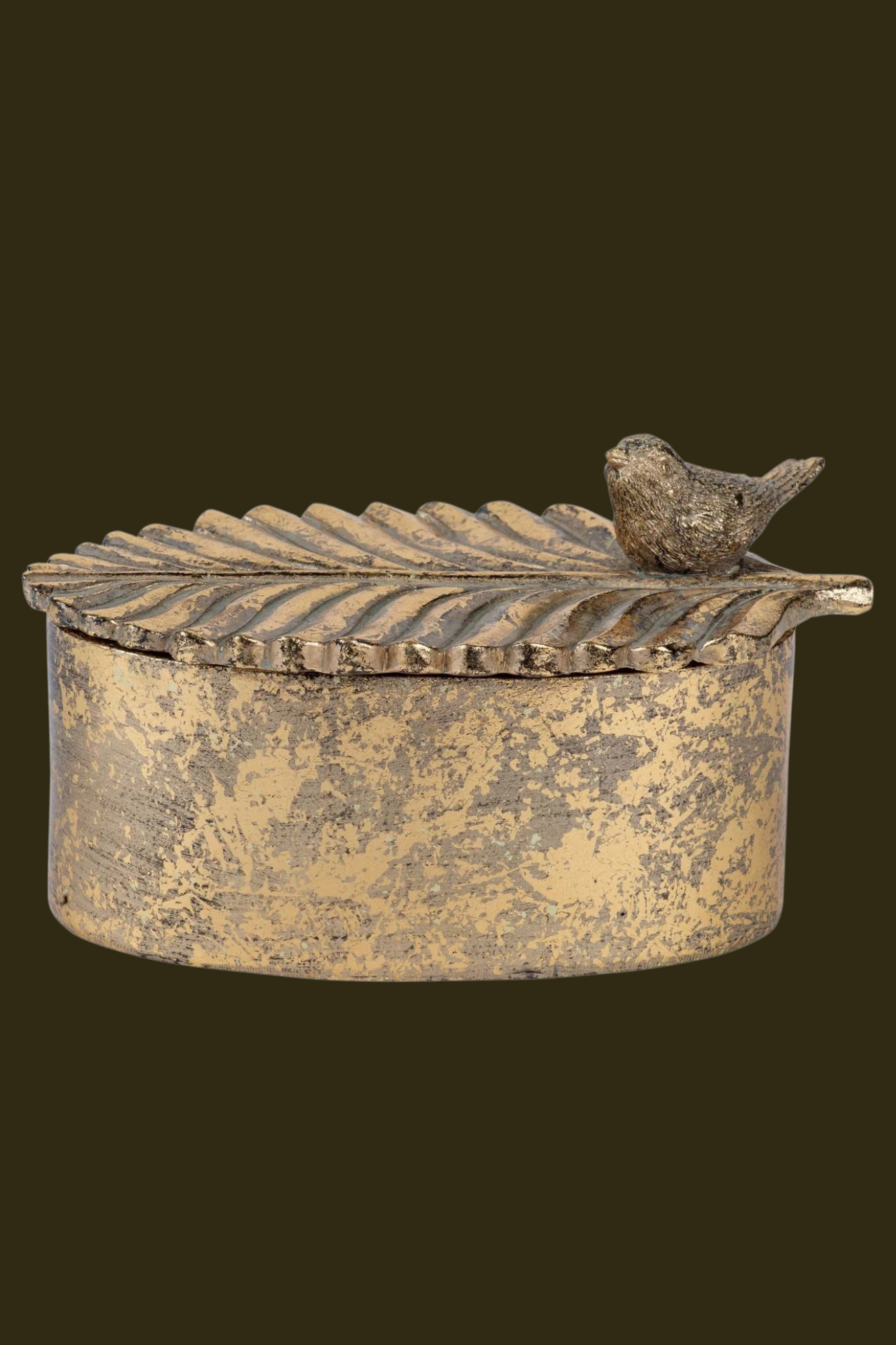 Antique Gold Bird Trinket Box – decorative tray at Leya Buster Interiors