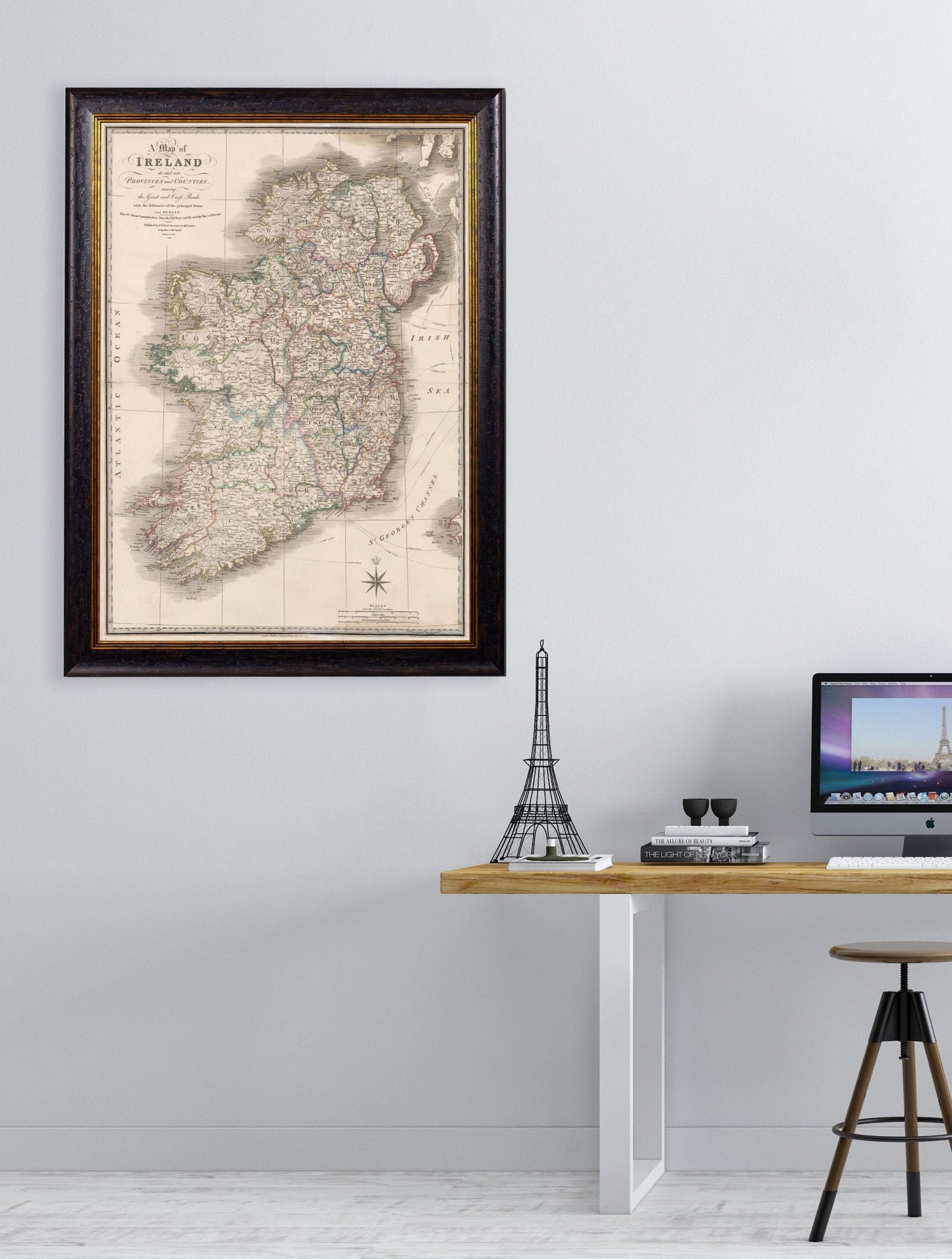 c.1838 Map of Ireland – framed wall art at Leya Buster Interiors