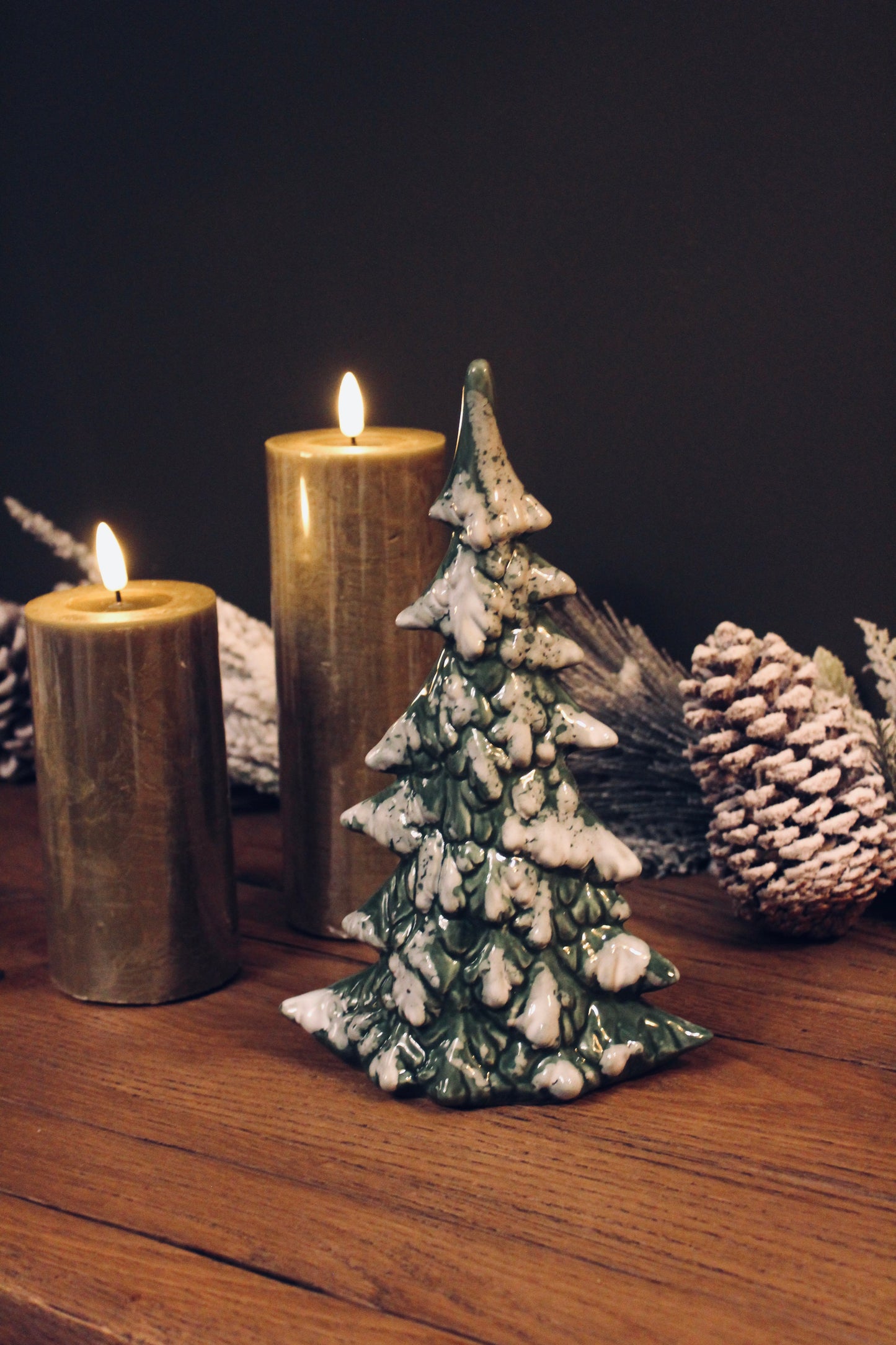 Green Snowy Ceramic Christmas Tree