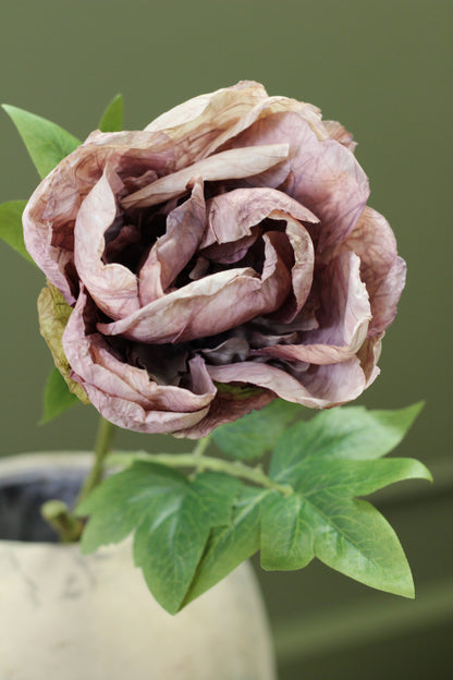 Vintage Peony Bud Stem – Dusty Mauve