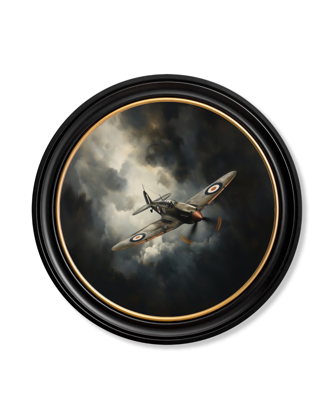 Fighter Jets Oxford Round Frame styled view – Leya Buster Interiors