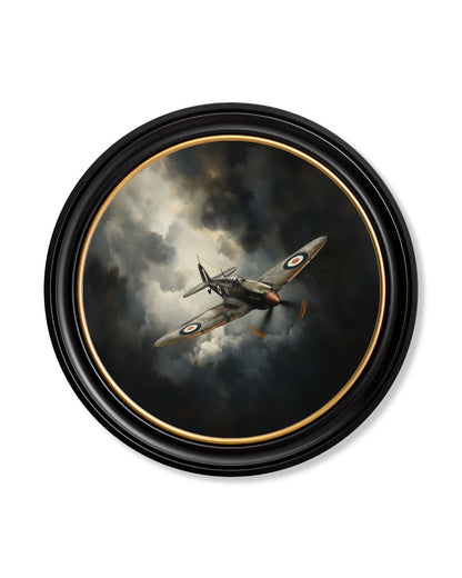 Fighter Jets Oxford Round Frame styled view – Leya Buster Interiors