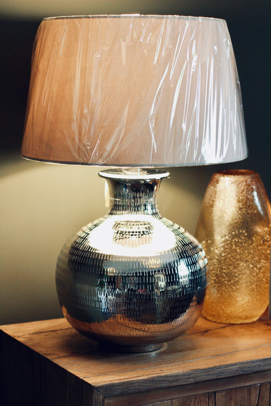 Nickel Plated Hammered Table Lamp