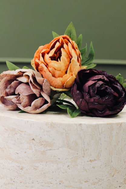 Vintage Peony Bud Stem – Dusty Mauve