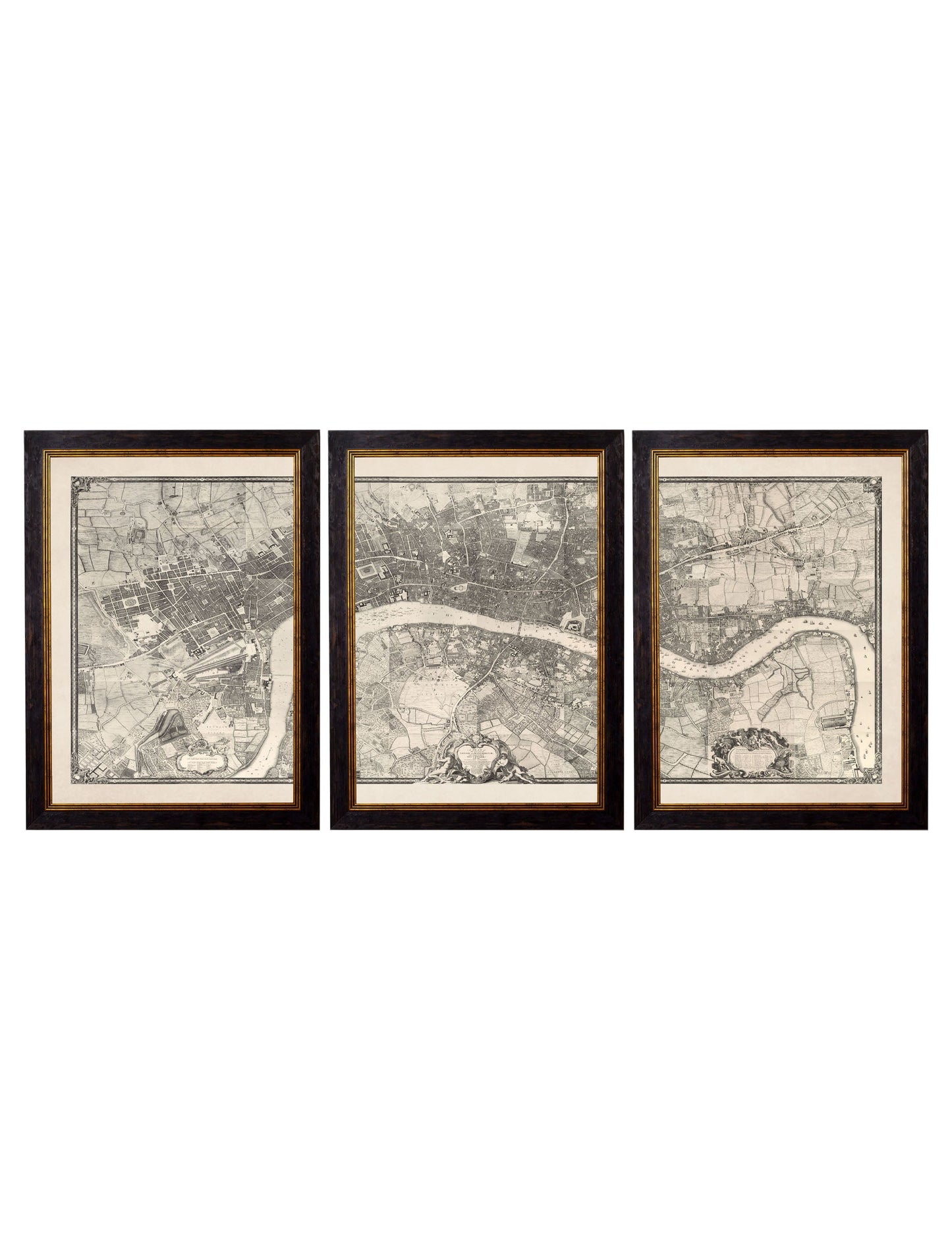 c.1746 London Triptych Map styled view – Leya Buster Interiors