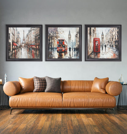 London Telephone Box – Black Hurstwood Square Frame styled view – Leya Buster Interiors