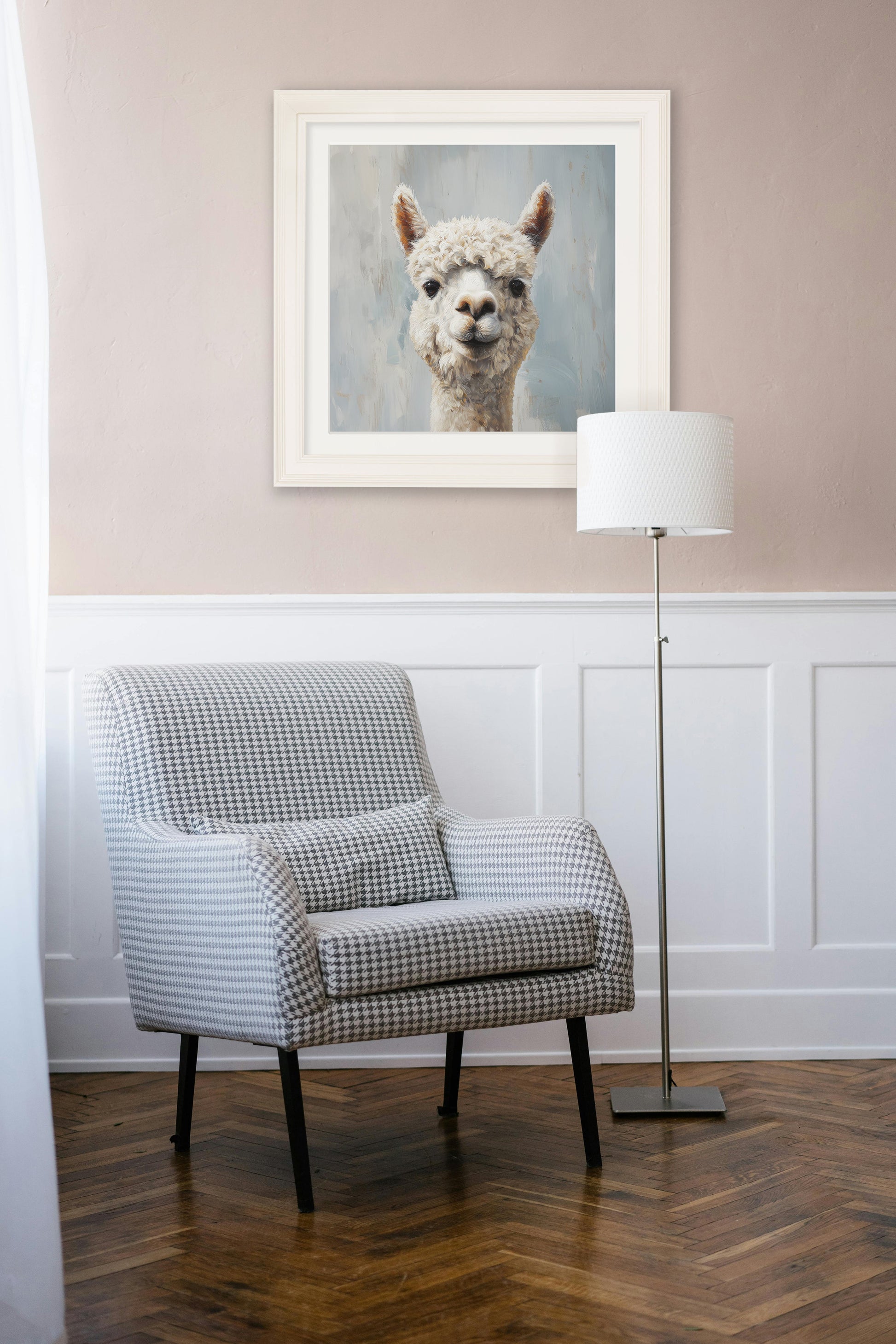 The Goofy Alpaca – Cream Hurstwood Square Frame – framed wall art at Leya Buster Interiors