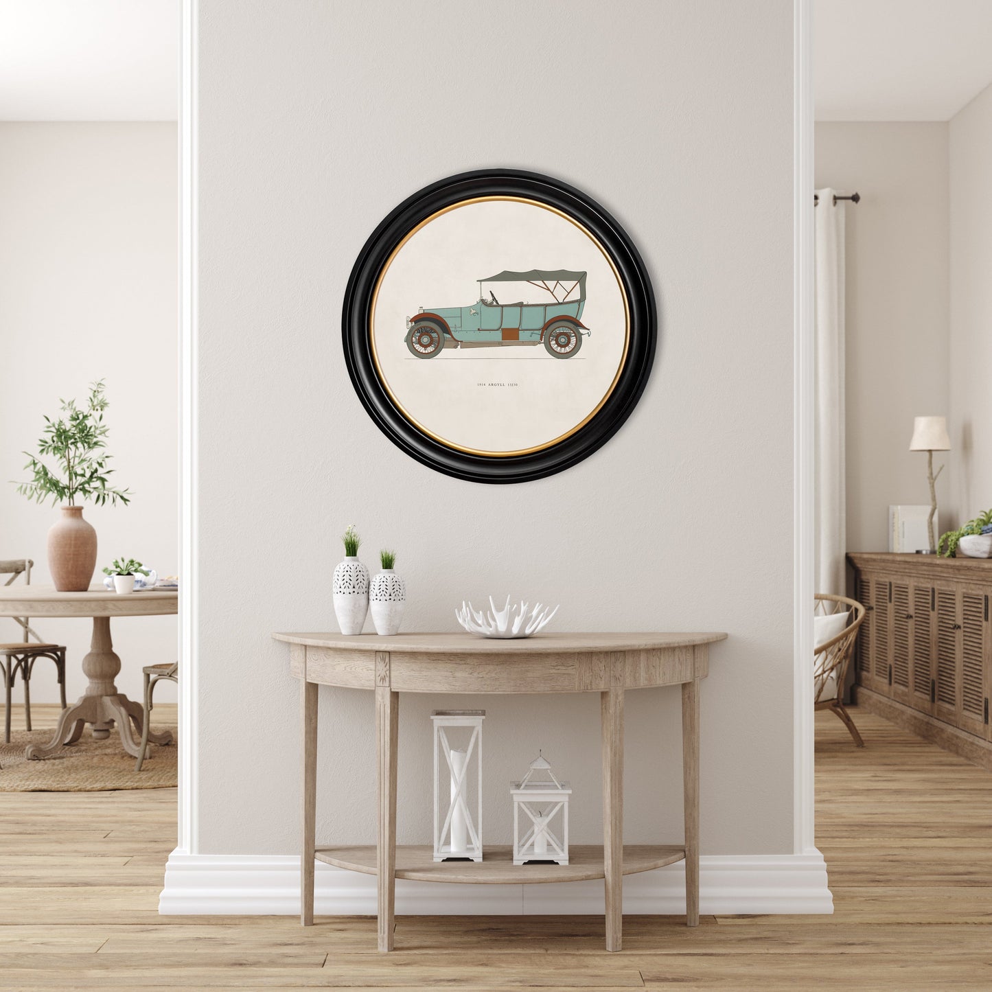 1914 ARGYLL 15/30 in Round Frame – framed wall art at Leya Buster Interiors