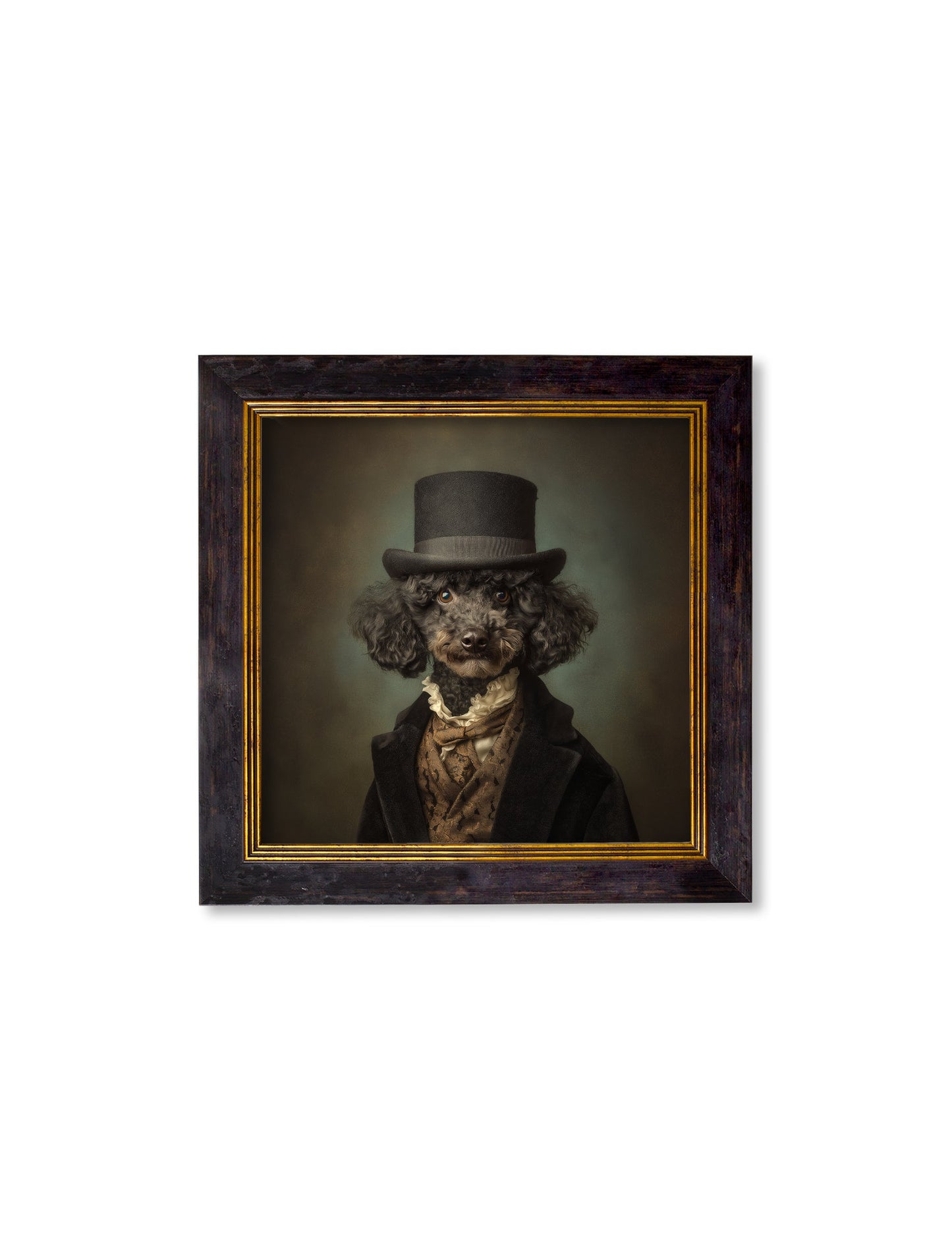 Sir Poodleton – Gentleman Poodle Oxford Square Frame styled view – Leya Buster Interiors