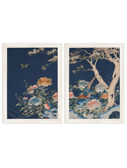 Blue Blossom Trees Set of 2 detail – Leya Buster Interiors