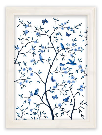 Tree of Life Blue & White Set of 2 styled view – Leya Buster Interiors