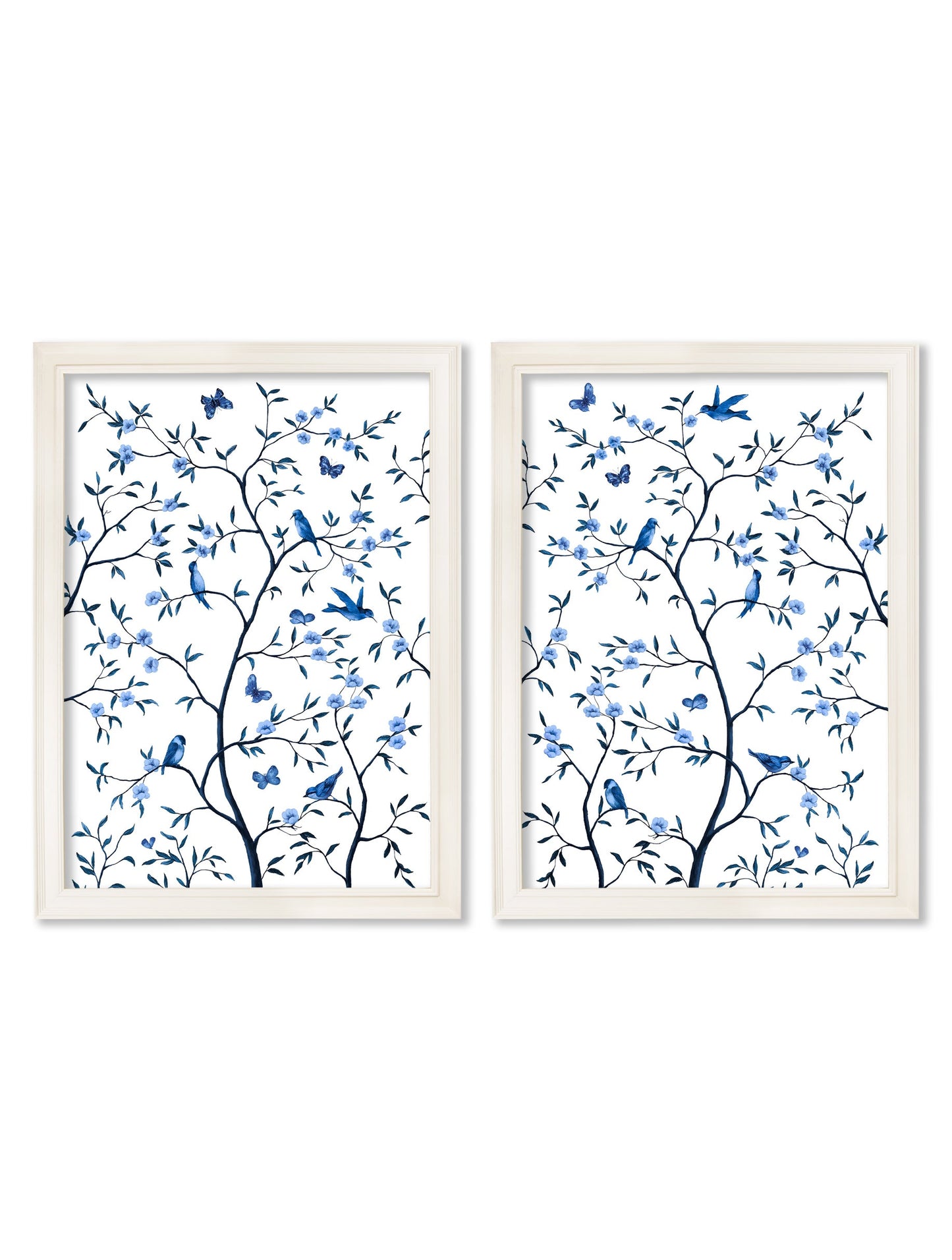 Tree of Life Blue & White Set of 2 detail – Leya Buster Interiors