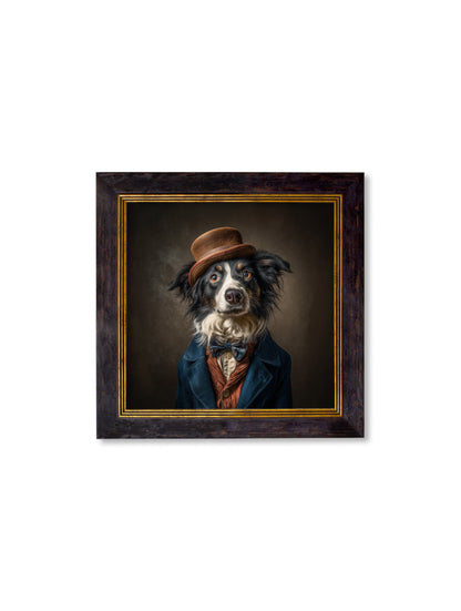 Lord Shearlock – Gentleman Border Collie Oxford Square Frame styled view – Leya Buster Interiors