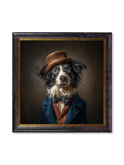 Lord Shearlock – Gentleman Border Collie Oxford Square Frame detail – Leya Buster Interiors