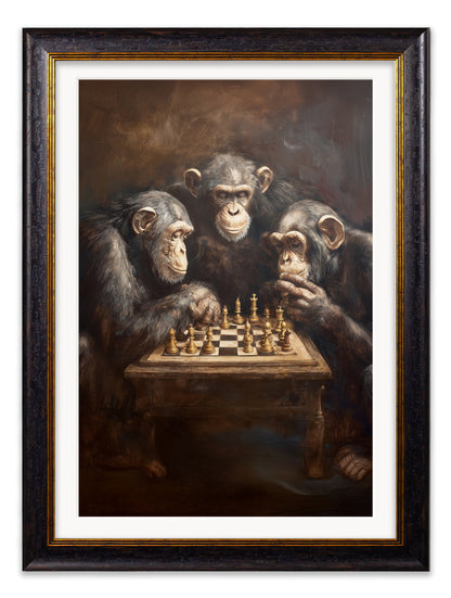 The Chess – Playing Chimps – Oxford Frame detail – Leya Buster Interiors