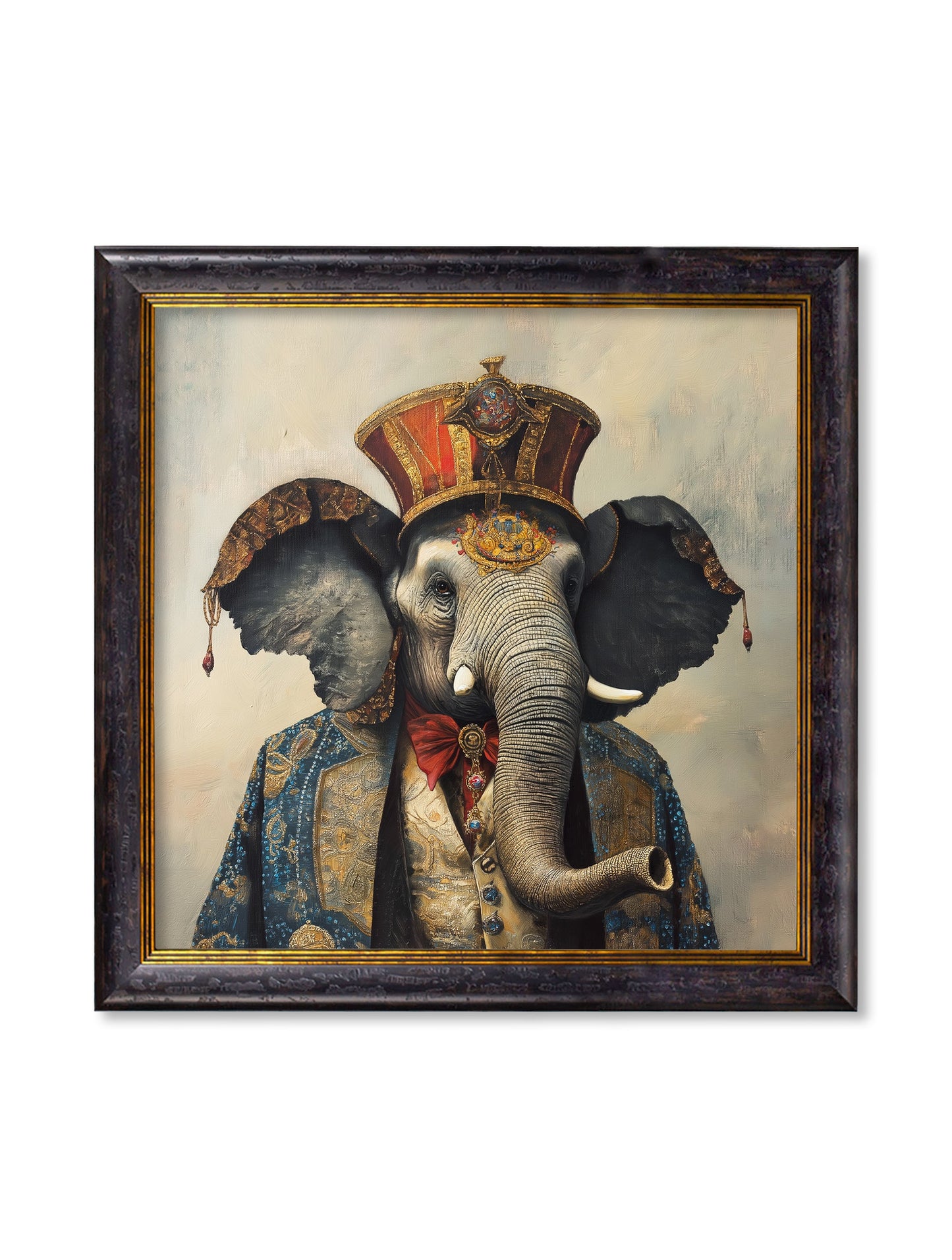 The Great Elephanto – Circus Elephant Oxford Square Frame detail – Leya Buster Interiors