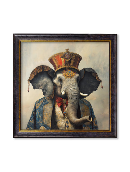 The Great Elephanto – Circus Elephant Oxford Square Frame detail – Leya Buster Interiors