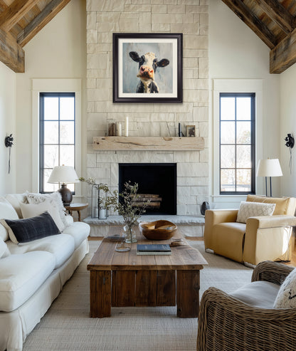 The Curious Cow – Black Hurstwood Square Frame – framed wall art at Leya Buster Interiors