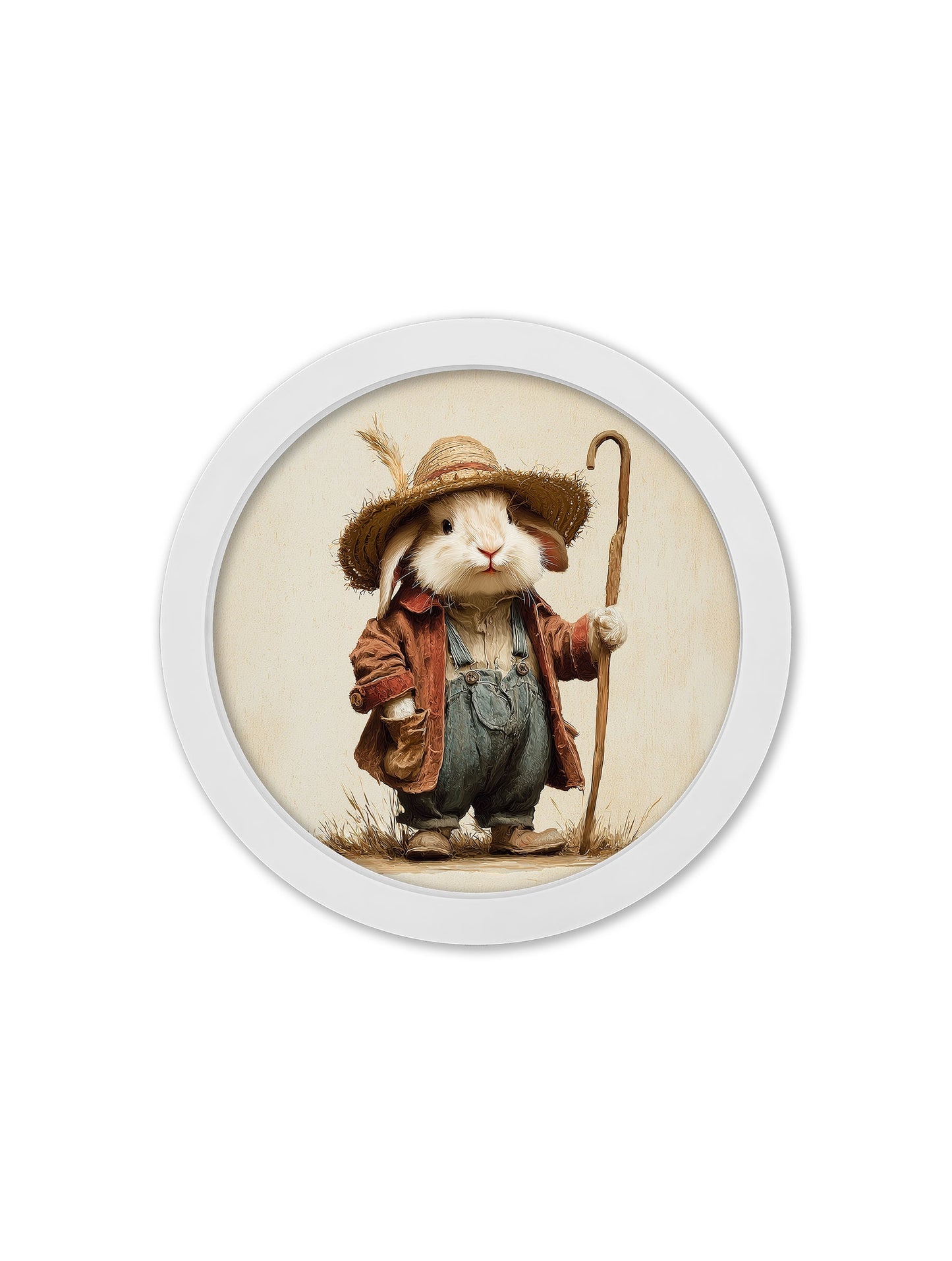 The Little Farmers – 30cm White Round Box Frame styled view – Leya Buster Interiors