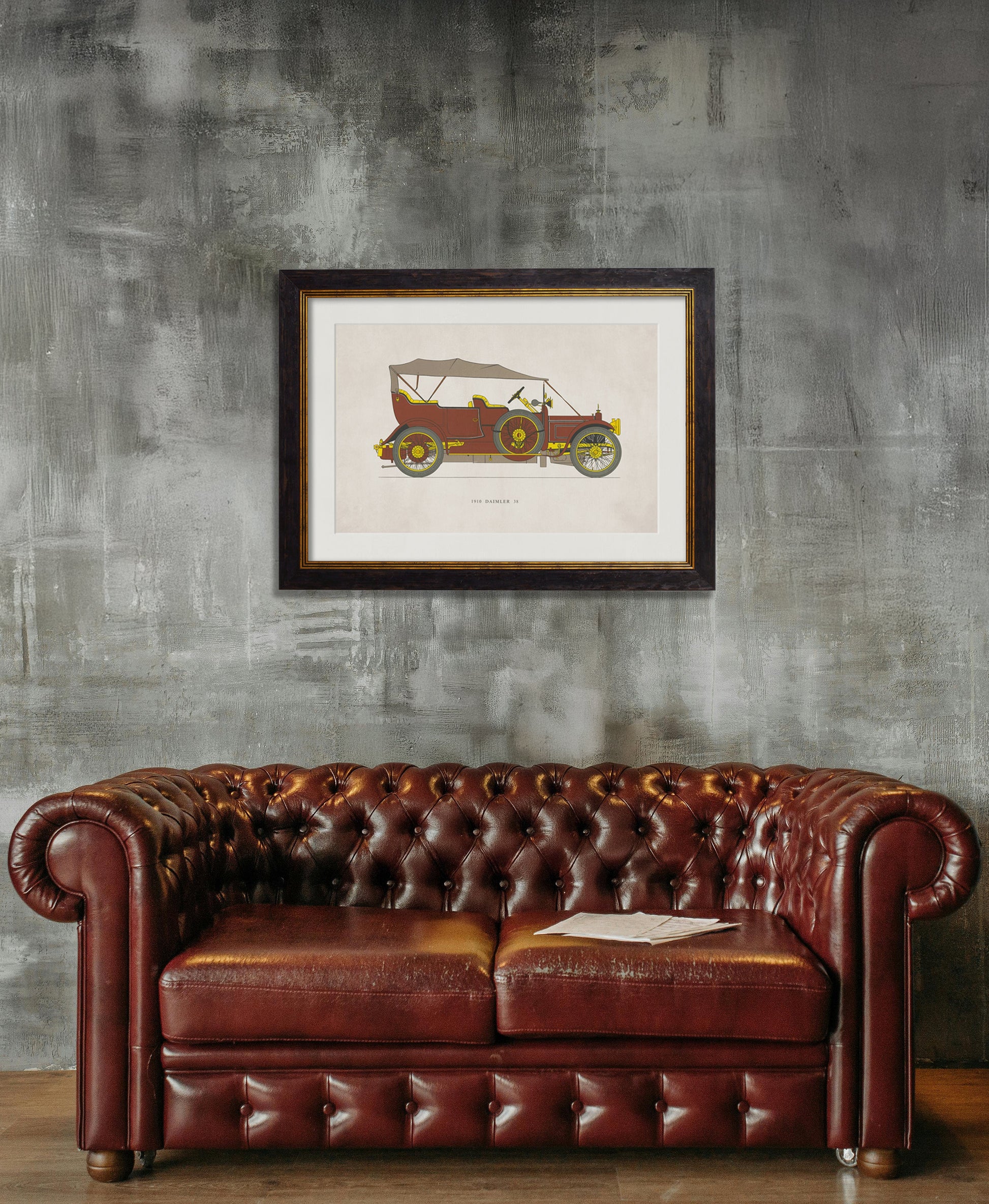 1910 DAIMLER 38 – framed wall art at Leya Buster Interiors