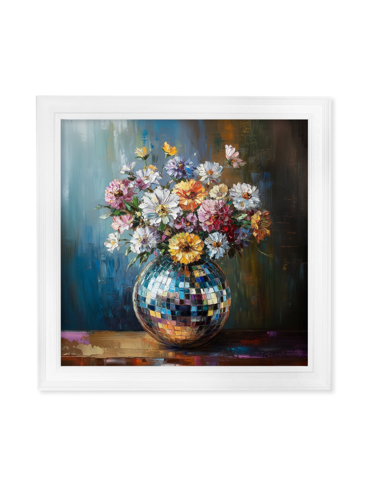 Disco Wildflowers – White Hurstwood Square Frame detail – Leya Buster Interiors