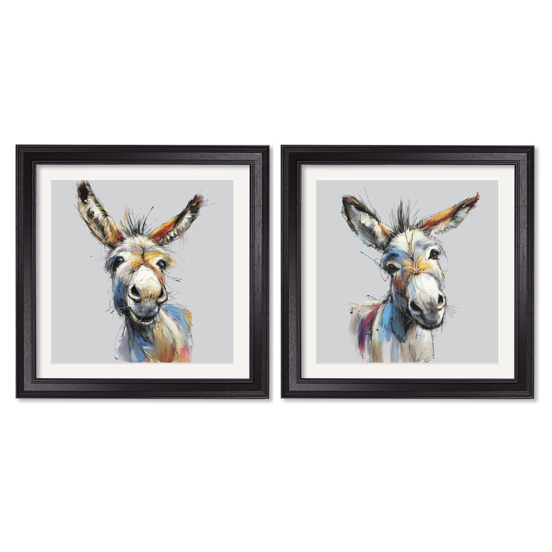 Donkey Jack & Jennet Cosy Sketch – Black Hurstwood Square Frame detail – Leya Buster Interiors