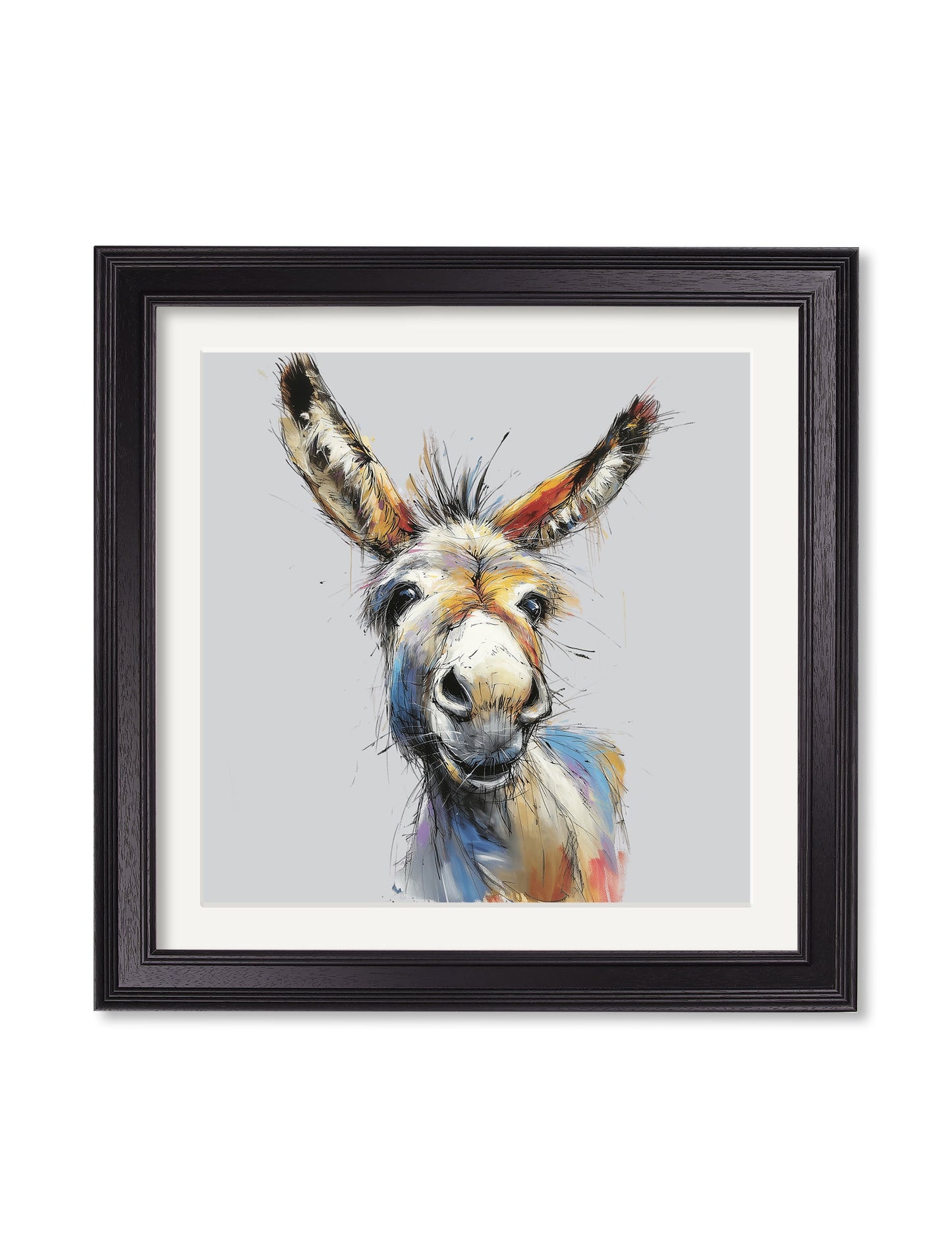Donkey Jack & Jennet Cosy Sketch – Black Hurstwood Square Frame styled view – Leya Buster Interiors
