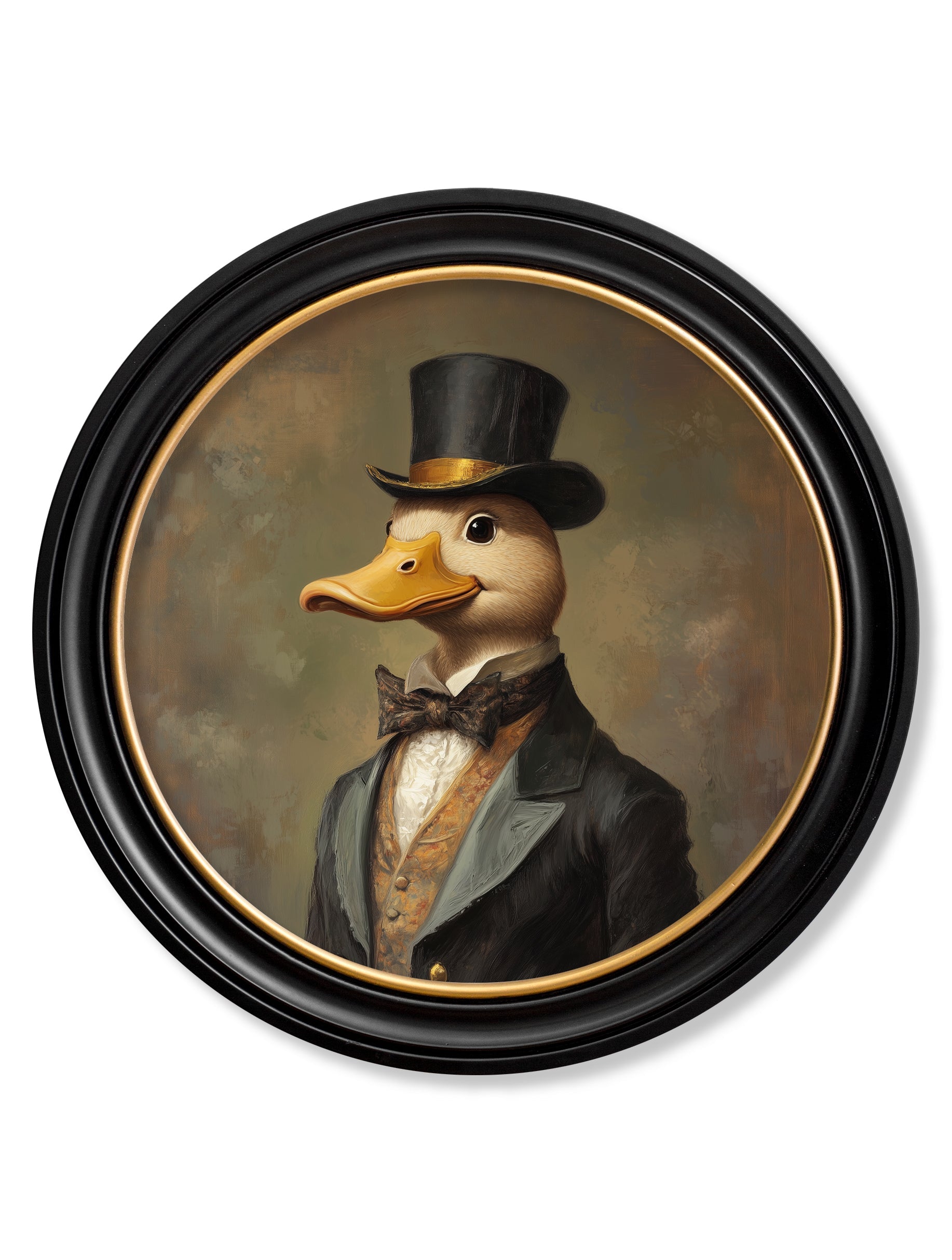 Captain Quackmore – Gentleman Duck Oxford Round Frame detail – Leya Buster Interiors