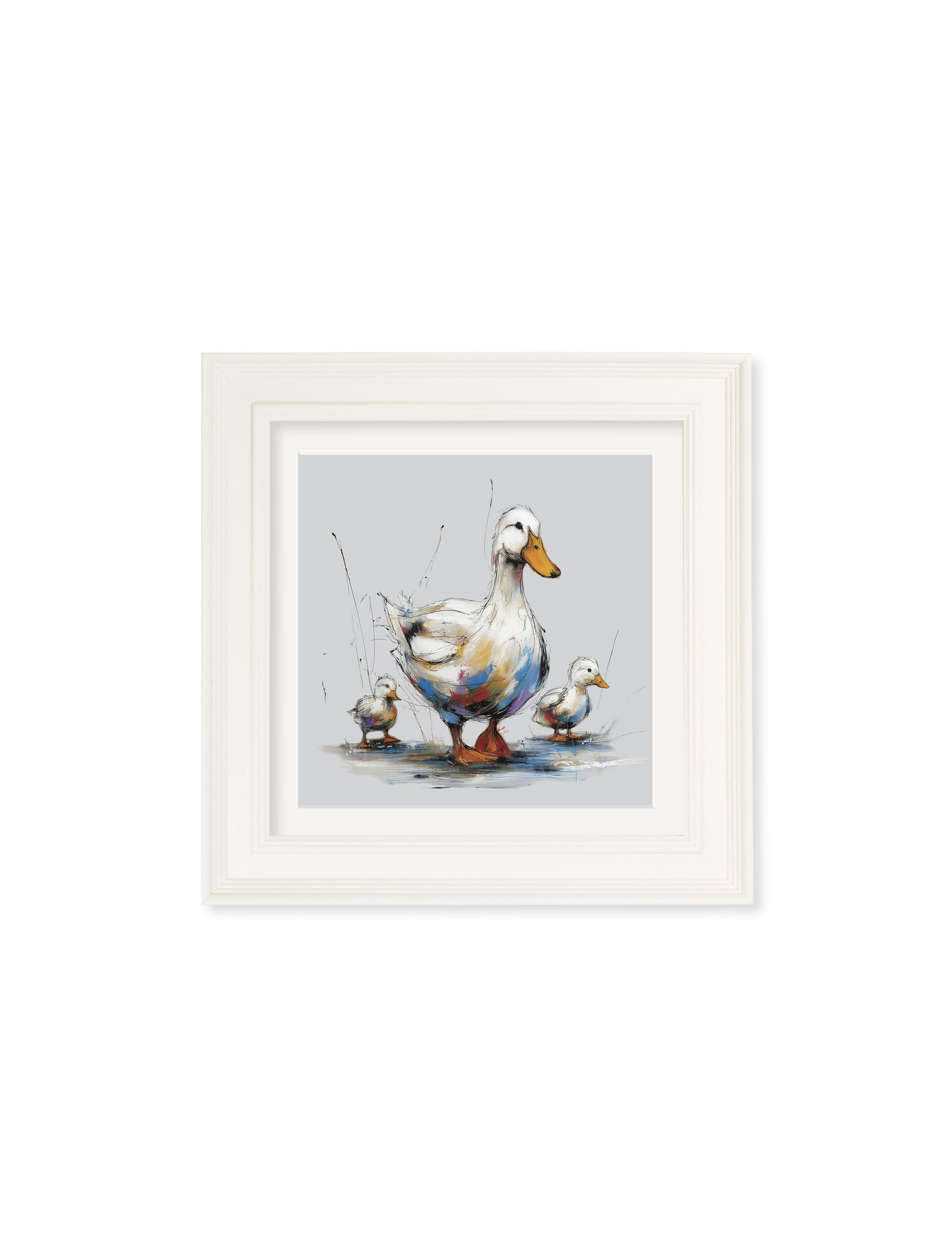 Family of Ducks Cosy Sketch – Cream Hurstwood Square Frame styled view – Leya Buster Interiors