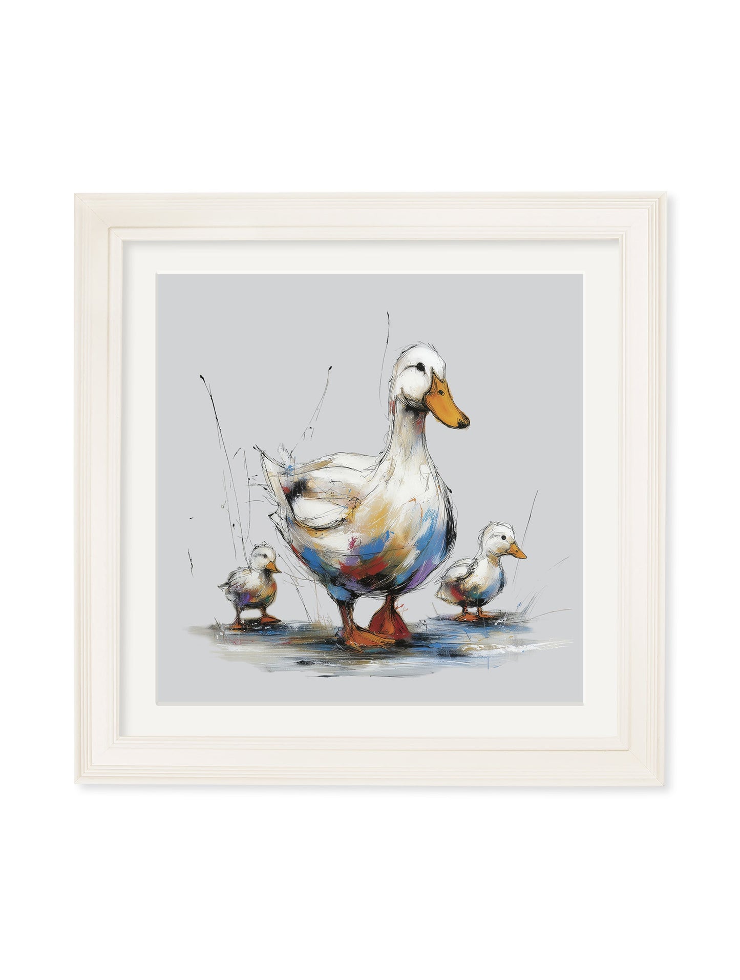 Family of Ducks Cosy Sketch – Cream Hurstwood Square Frame detail – Leya Buster Interiors