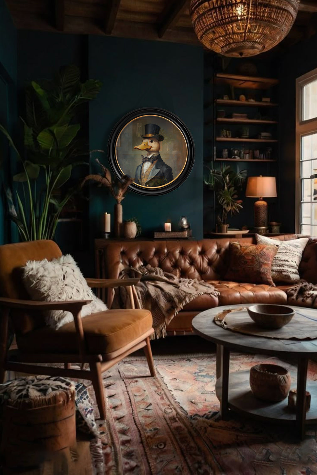 Captain Quackmore – Gentleman Duck Oxford Round Frame – fine home fragrance at Leya Buster Interiors