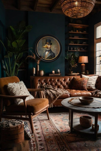 Captain Quackmore – Gentleman Duck Oxford Round Frame – fine home fragrance at Leya Buster Interiors