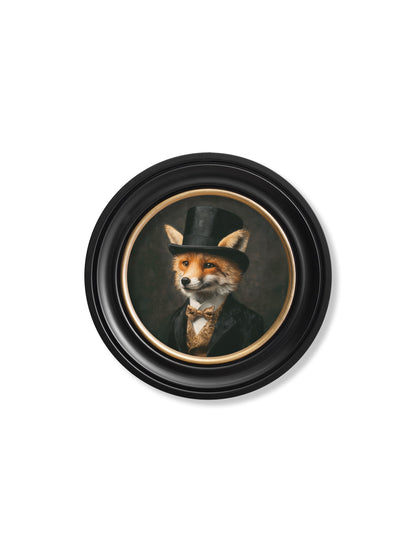 Count Foxalot – Gentleman Fox Oxford Round Frame styled view – Leya Buster Interiors