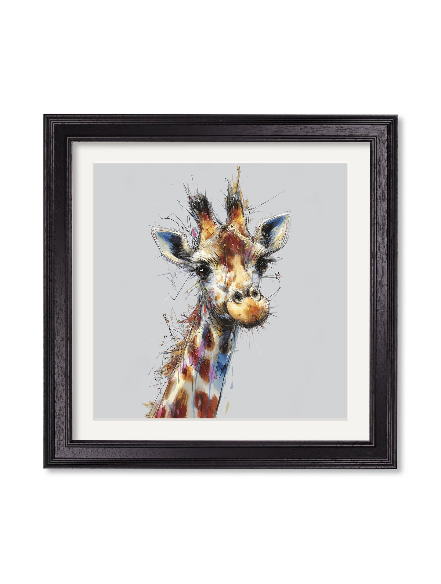 Tall Giraffe Cosy Sketch – Black Hurstwood Square Frame detail – Leya Buster Interiors