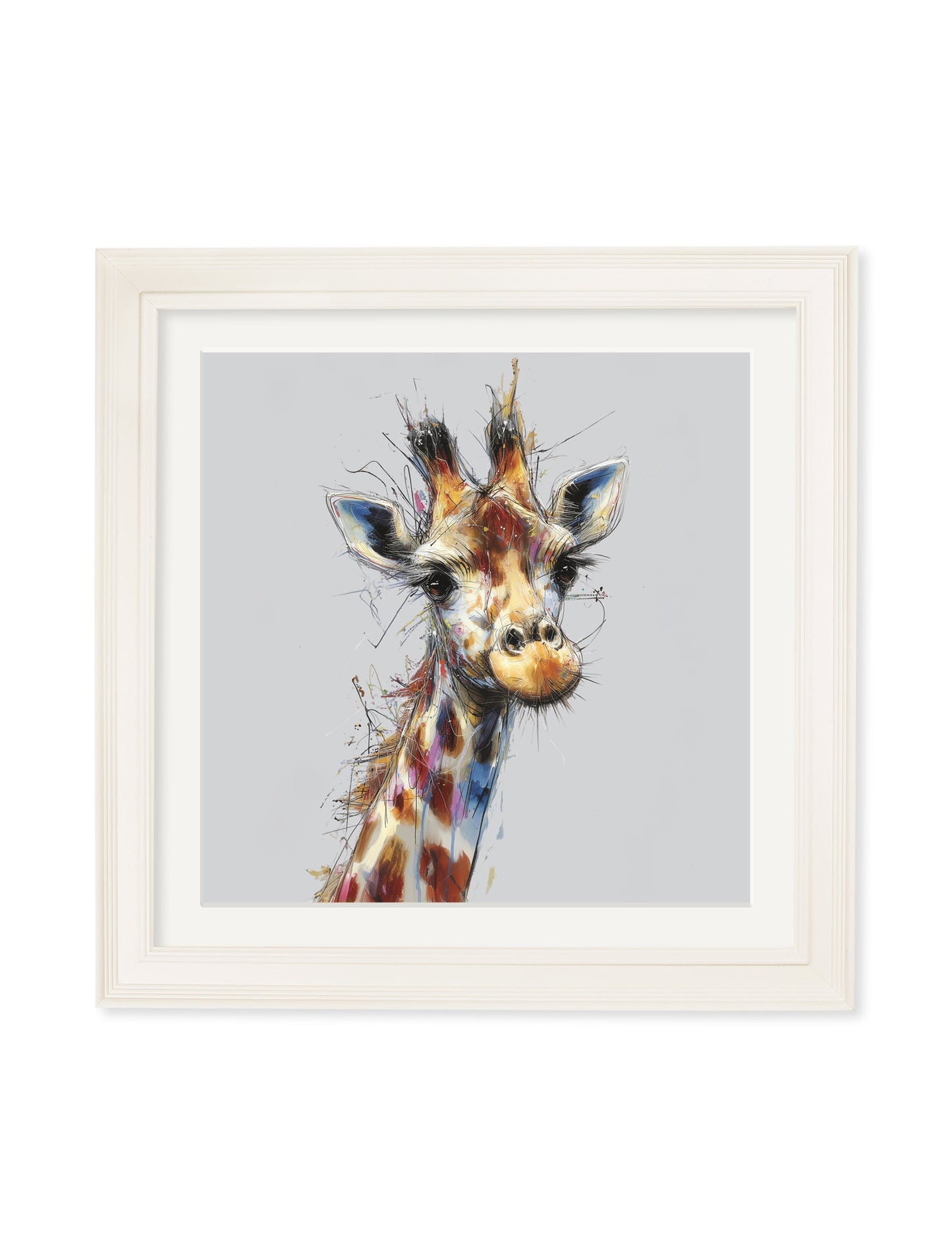 Tall Giraffe Cosy Sketch – Cream Hurstwood Square Frame detail – Leya Buster Interiors