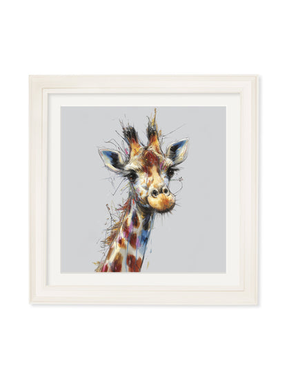 Tall Giraffe Cosy Sketch – Cream Hurstwood Square Frame detail – Leya Buster Interiors