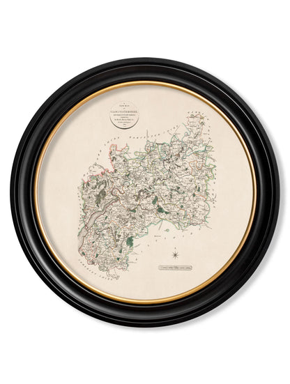 c.1806 County Maps of England – Round styled view – Leya Buster Interiors