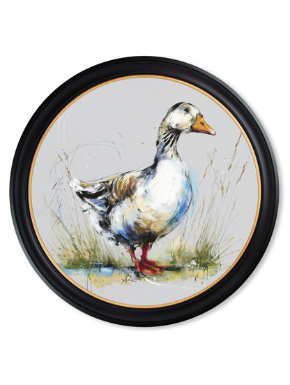 White Goose Cosy Sketch – Oxford Round Frame styled view – Leya Buster Interiors