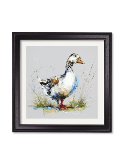 White Goose Cosy Sketch – Black Hurstwood Square Frame detail – Leya Buster Interiors