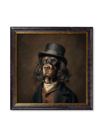 Duke Gordy of Tails – Gentleman Gordon Setter Oxford Square Frame detail – Leya Buster Interiors