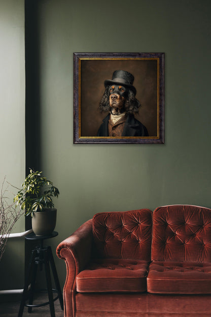 Duke Gordy of Tails – Gentleman Gordon Setter Oxford Square Frame – fine home fragrance at Leya Buster Interiors