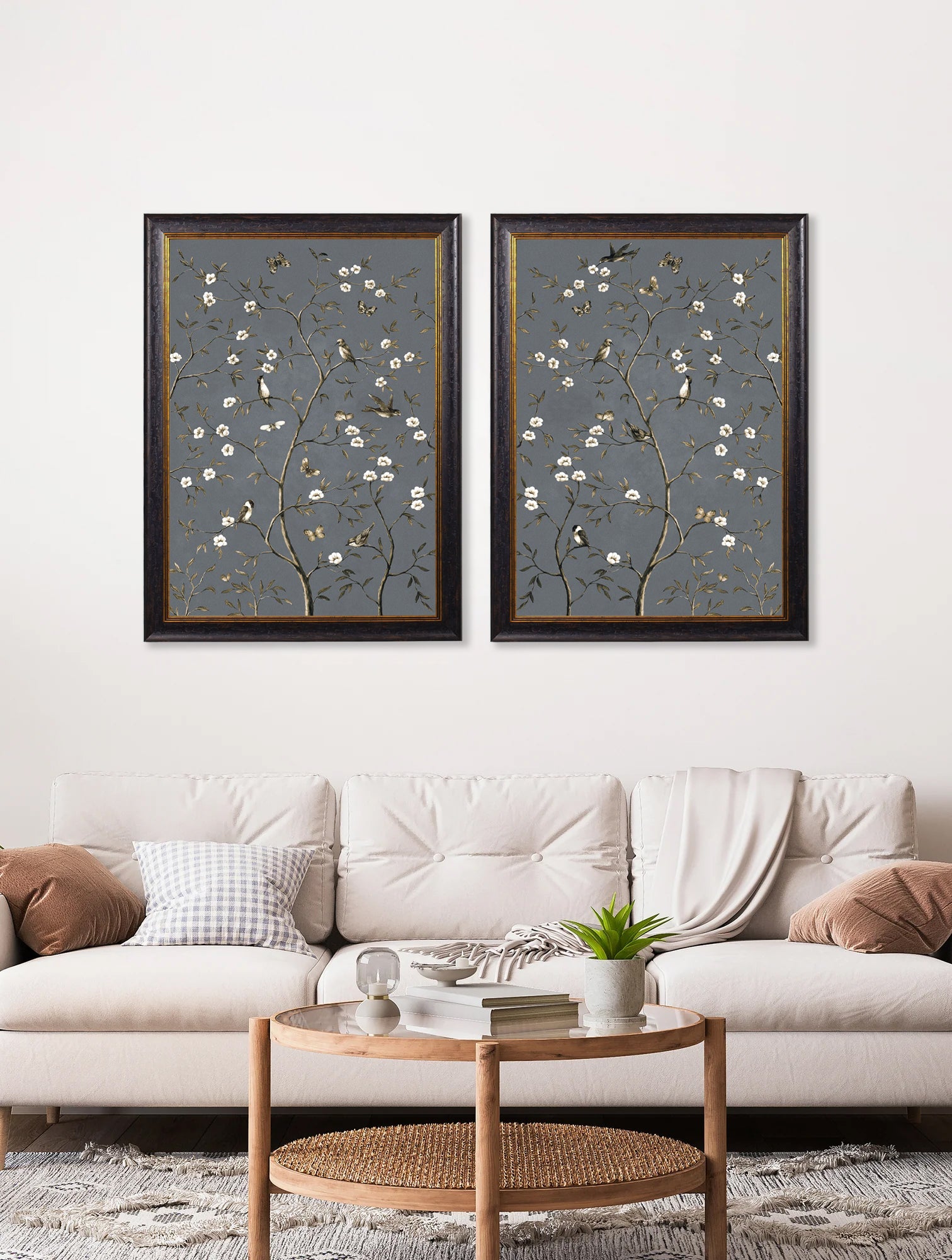 Tree of Life Grey Set of 2 – framed wall art at Leya Buster Interiors