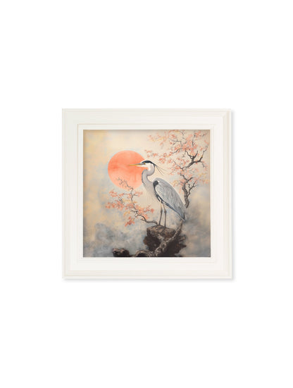 Japanese Twin Herons – Cream Hurstwood Square Frame styled view – Leya Buster Interiors