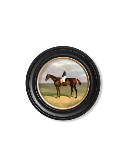 c.1840 Horse and Jockey – Round Frame styled view – Leya Buster Interiors
