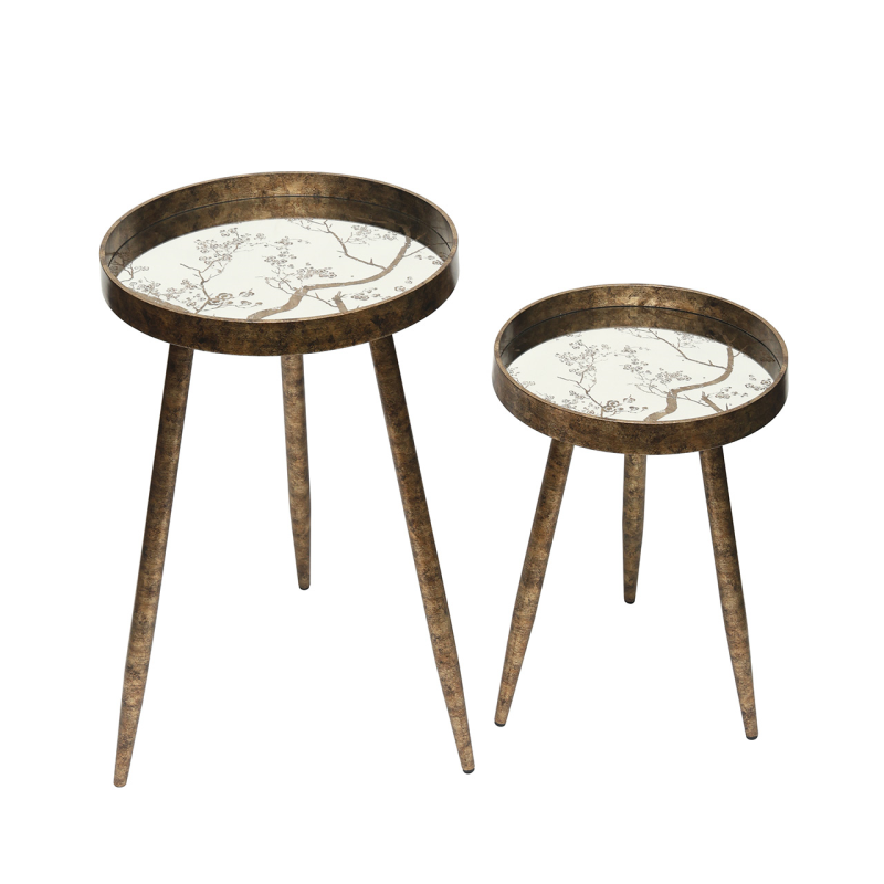 Aurelia Antique Gold Nesting Tables – Set of 2