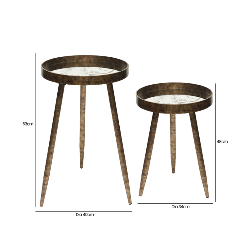 Aurelia Antique Gold Nesting Tables – Set of 2