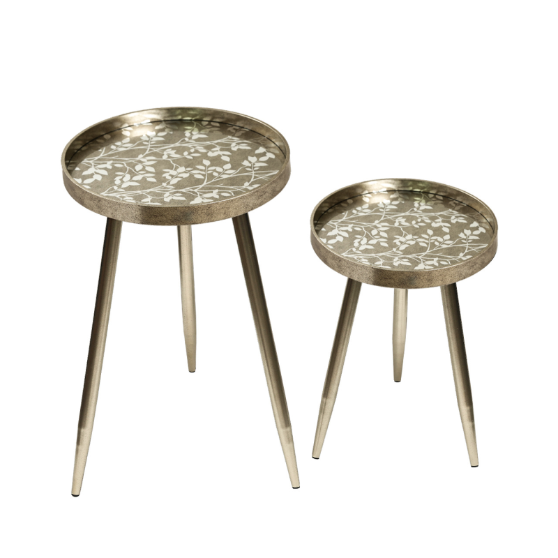 The Valentina Champagne Gold Nesting Tables – Set of 2