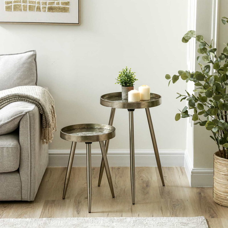 The Valentina Champagne Gold Nesting Tables – Set of 2