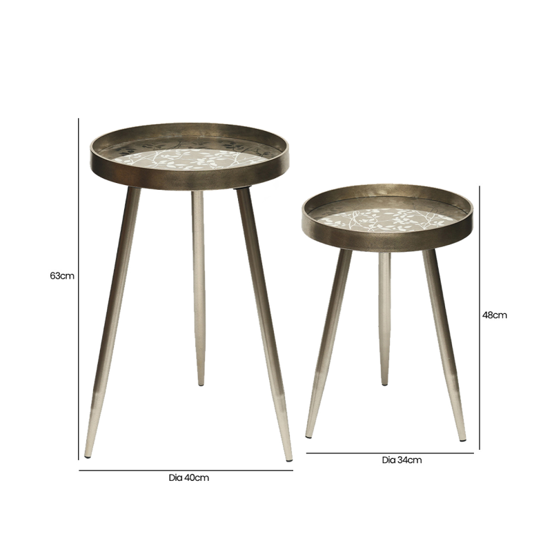 The Valentina Champagne Gold Nesting Tables – Set of 2