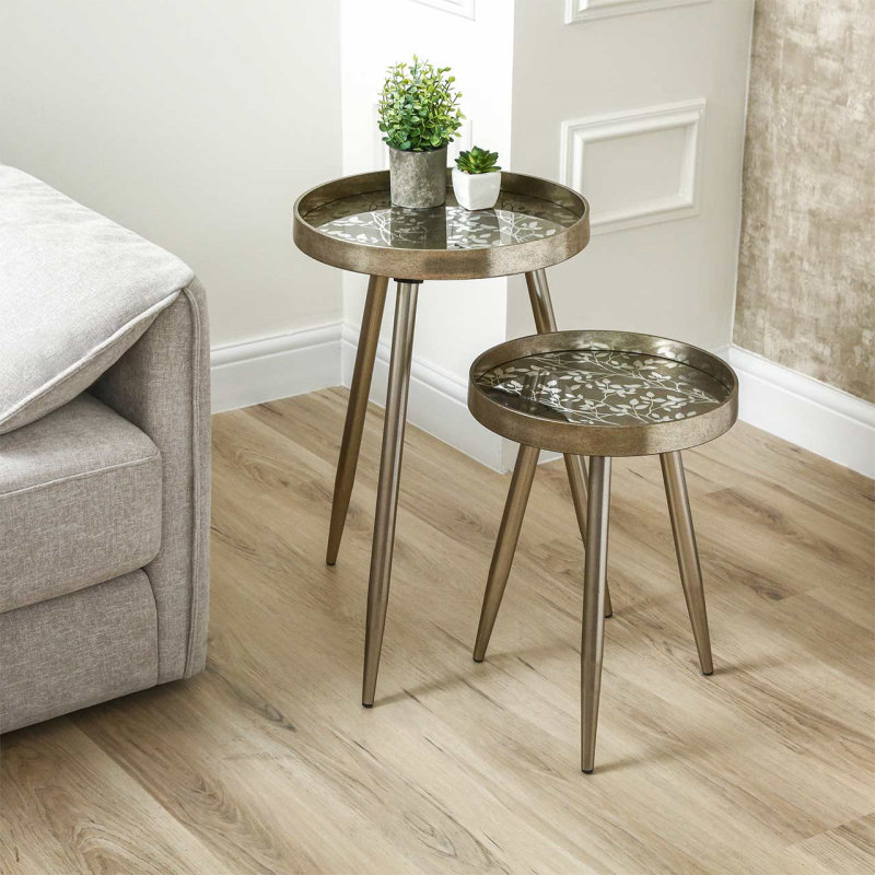 The Valentina Champagne Gold Nesting Tables – Set of 2